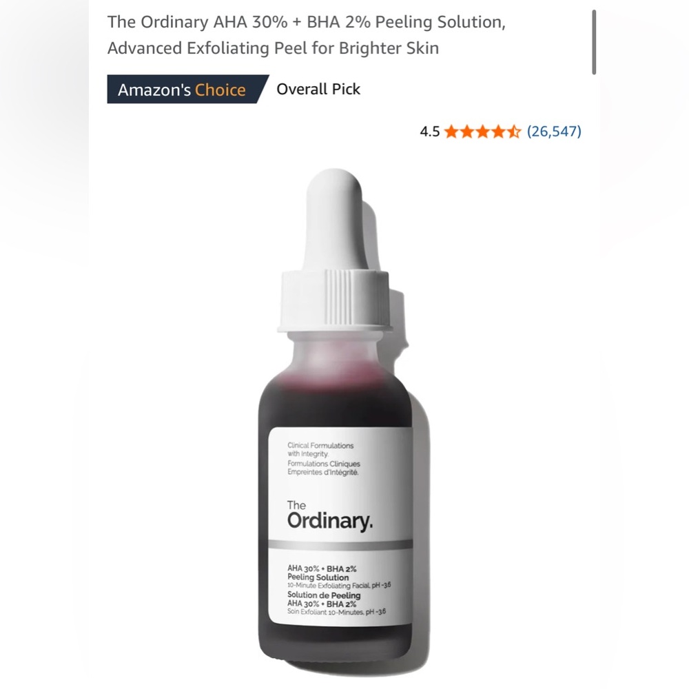 NIB The Ordinary Skincare Peel AHA 30% + BHA 2%